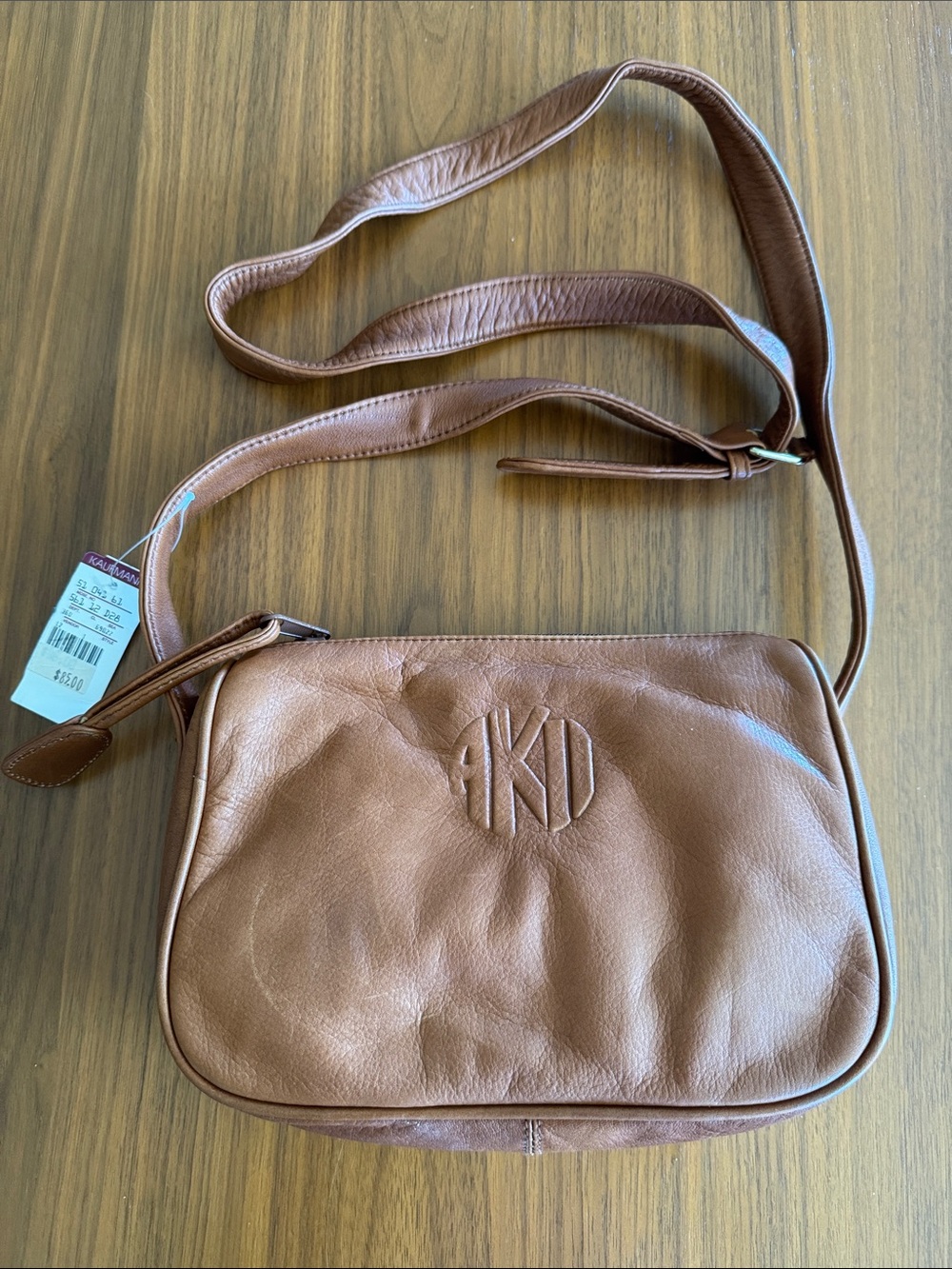 Anne Klein Chestnut Brown Leather Crossbody Bag